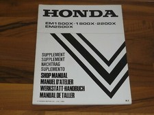 Honda EM 1500X - 2500X Generator Power Generator Supplement 1992 Workshop Manual