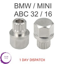 ABC 32 / 16 LNWK FOR BMW MINI MASTER LOCKING SECURITY WHEEL NUT KEY SPLINE RIB