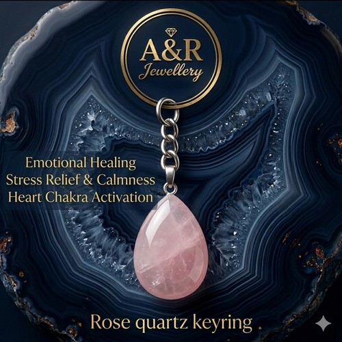 Crystal keyring natural quartz - natural,