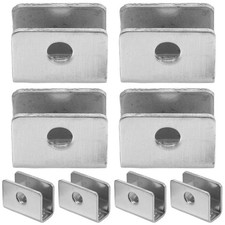  8 PCS Small Shelf Brackets Bathroom Shower Glass Clamp Panel U-clamp