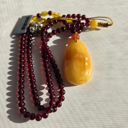 Baltic amber necklace - amber,