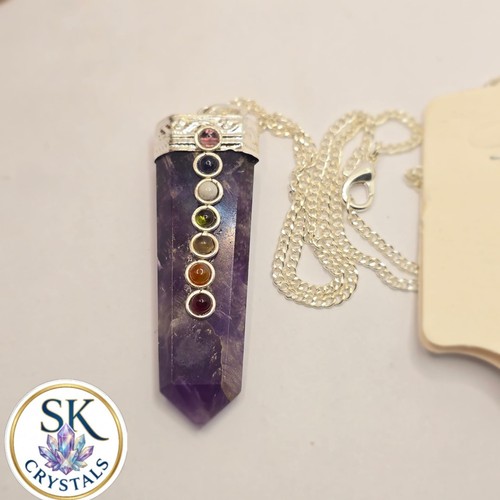 Silver chakra amethyst - silver,