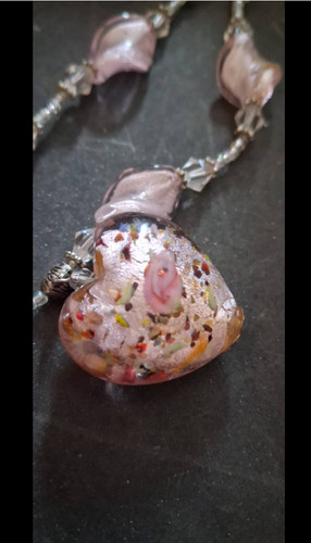 Vintage style art glass heart - art,