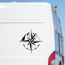 Mountain Compass Sticker Car Caravan Motorhome Camper Van Large Mountains Decal