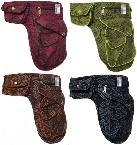 Cotton waist popper fanny bag - fanny,