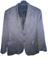 Marks & Spencer M&S Pure New Wool Blazer Grey Mens Size 44" VGC Made In England