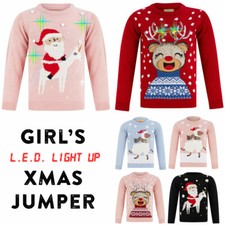 Girl's Christmas Jumper LED