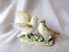 A VINTAGE PORCELAIN DOVE BIRD PAIR