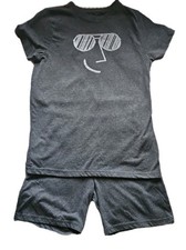 PRIMARK BOY'S 2 PIECE GREY LOGO FRONT  PYJAMA SET  PJs T-SHIRT SHORTS 12-13 YRS