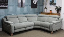 PARKER KNOLL EVOLUTION DESIGN 1701 ELECTRIC CORNER SOFA IN CAMDEN BLUE FABRIC
