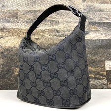 Gucci Accessory pouchShoulder Hand Bag Black Leather Small Purse Authentic