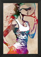 Tennis player sport art Framed