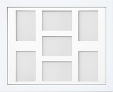 Multiple Photo Display Frame Jellybean White Wooden Multi Aperture Collage Mount