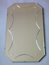 Vintage Frameless Wall Mirror Fish Eye, Arcs, Bevel Band Rectangle :