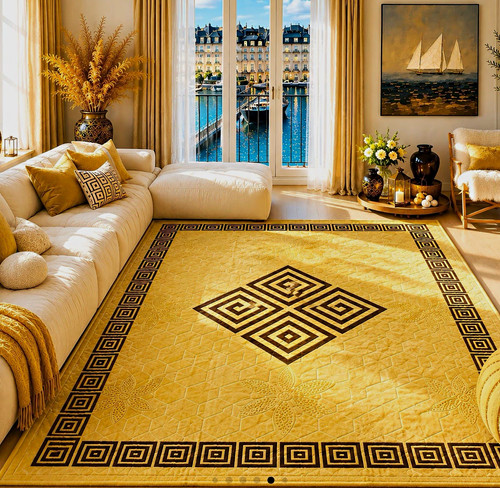 Yellow black geometric pattern - geometric,