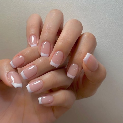 24pcs short square false nails - square,