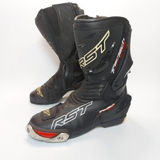 RST Tractech Evo Motorcycle Boots Mens UK 9 EUR 43 Black Leather Hipora Riding 