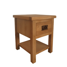 Oakcroft Oak Bedside Table – Lamp Table Side Unit Fully Assembled Solid Wood