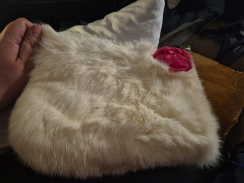 Vintage white faux fur - faux,