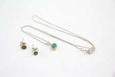 Clogau Sterling Silver Jewellery Set Rose Gold Accents Earrings Necklace (4g)