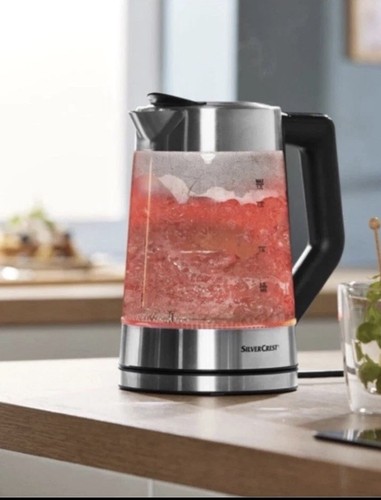 Silver crest glass kettle led - silver,