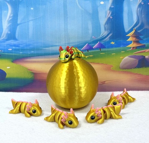 5pcs printed mini axolotl - 5pcs,
