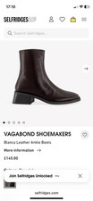 Vagabond Shoemakers Selfridges Leather Boots Black 40 Size 7 New