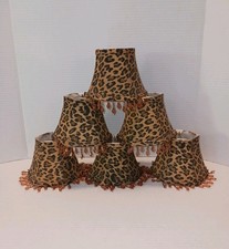 Vintage Set of 6 Silk Leopard