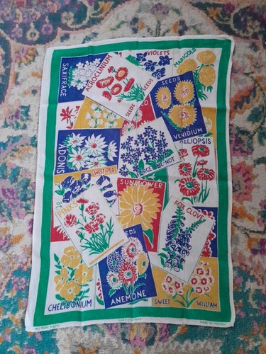 Vintage irish linen tea towel - vintage,