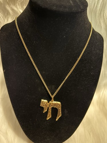 Chai pendant with hammered - chai,
