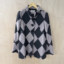 Miss Sixty Killah Pea Coat Size Large Funky Diamond Pattern