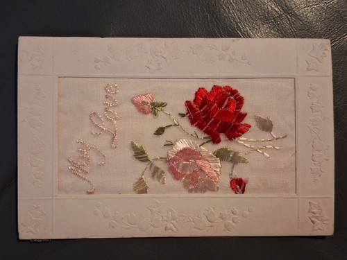 Ww1 silk postcard embroidered - ww1,