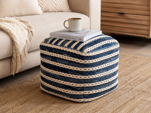 Clinton textured striped - striped, denim