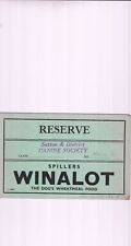 SUTTON &  DISTRICT CANINE SOCIETY Spillers WINALOT Dog Food Reserve Card  48072