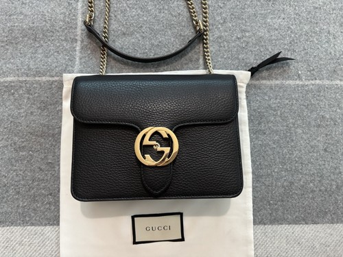 Gucci black leather small - black,