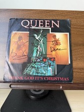 Queen Hand Signed Vinyl Single Thank God It’s Christmas Freddie Mercury