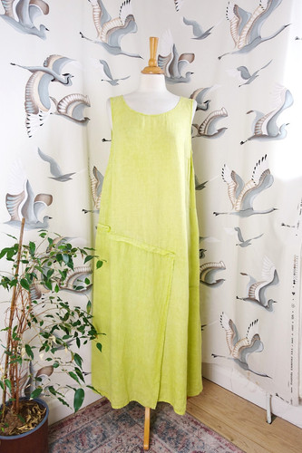 Oska lime green line long - green, a-line