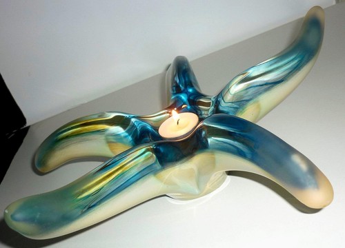 Unusual large blue glass - blue,