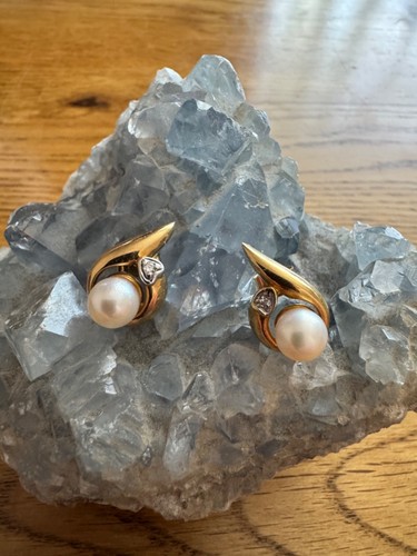 Vintage 18ct gold real pearl - 18ct,