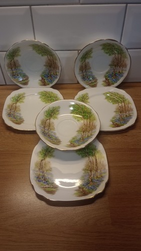 Windsor china saucers - 3, x