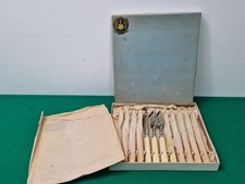 12 Piece Retro Silverware Chrome A1 Fish Knife & Fork Cutlery Set in Box for 6