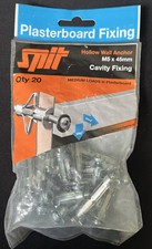 20 Pack Spit Plasterboard Fixings Hollow Wall Anchors Cavity Fixing M5 x 45mm