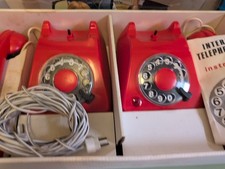 vintage or toy intercom telephone set, likely for children,