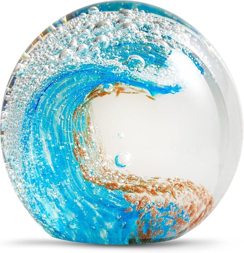 Hand blown glass ocean wave - hand-blown,