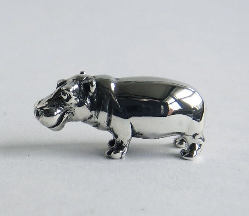 Tiny hippo figurine solid - hippo, figurine,