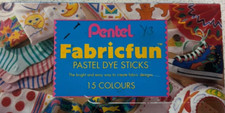 BNIB Pentel PTS-15 Fabric Fun Pastel Dye Sticks 15 Colours