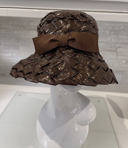 1950s raffia cloche - 1950s, ladies
