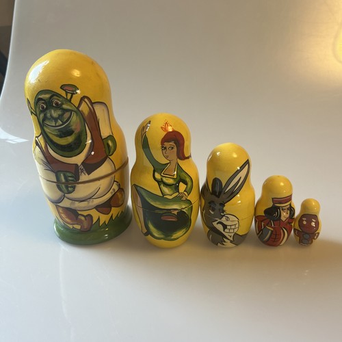Shrek wooden russian doll set - wooden,