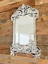REPRO ART NOUVEAU WMF STYLE SILVER RESIN LADY EASEL WALL MIRROR MACKINTOSH MUCHA