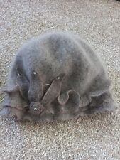 1920's / 1940's Style Angora winter hat Light brown Cloche / Bucket Style